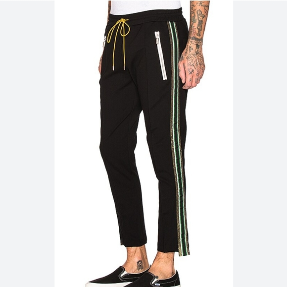 Rhude Traxedo Jogger Pants Black Unisex Drawstring Athleisure Athletic - Picture 4 of 15